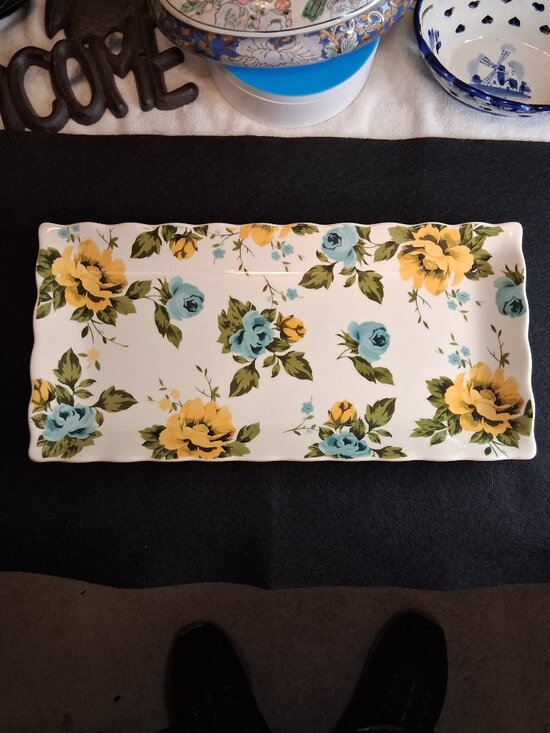 The Pioneer Woman Other - The Pioneer Woman "Rose Shadow" Rectangular Serving Platter • Stoneware